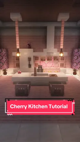 Cute Cherry Kitchen Tutorial🌸🍽️🍰 #minecraftbuilding #minecrafttutorial #buildhacks 