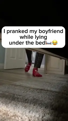 He was scared😂 #prank #fun #friends #boyfriend #bluetoothspeaker #funny #fyp #foryou #hiding #hidinunderthebed 