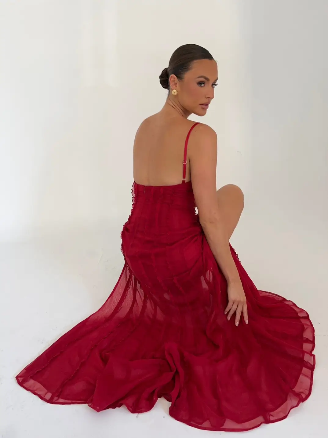 The JACINTA dress. Launches as part of Encanto drop 4, tomorrow. #MESHKI #reddress #meshkidress #fashion #styleinspo #outfitinspo #maxidress #afterpay #prom #Homecoming 