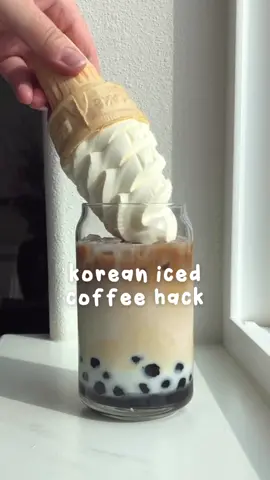 Korean Iced Coffee Hack at home! #food #Foodie #mukbang #mukbangeatingshow #mukbangvideo #drink #asmr