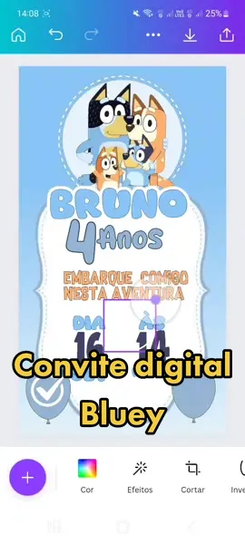 🔥Convite digital Interativo, Bluey. #bluey #bingo #chilli #bandit #convitedigital #conviteinterativo #festainfantil #canva 