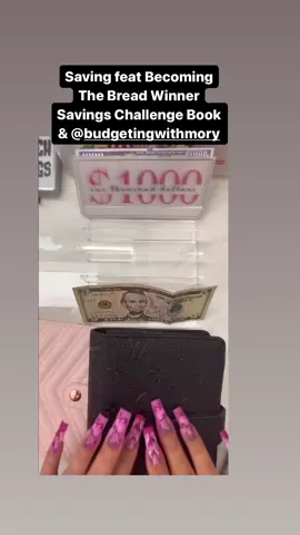 Saving made easy with the Becoming The Bread Winner Savings challenge book ! Mory is stacking her 💰