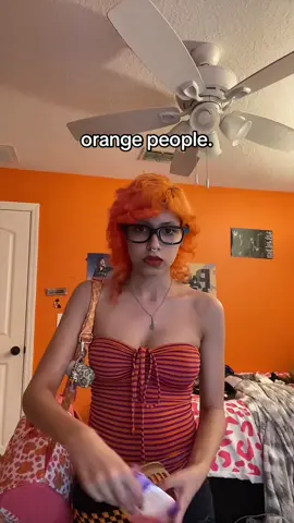 #stitch with @zarina everyone thinks orange is ugly but orange people would d1e for it fr. [tags] #emo #emohair #orangehair #purplepeople #orangepeople #orangeroom #orangeobsession #orangeoutfit #taramarizzle 