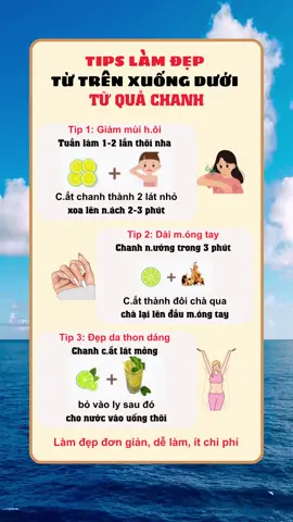 Tips làm đẹp từ trên xuống dưới từ quả chanh. #lamdepkhongkho #lamdeptainha #hydra #dephonmoingay #skincare #learnontiktok3năm 