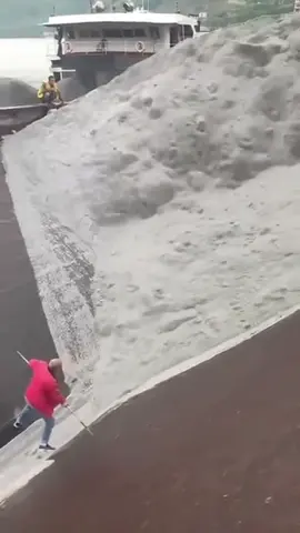 Oddly Satisfying. Unclogging A Sand Pile! #construction #architecture #design #building #engineering #contractor #concrete #constructionlife #builder #civilengineering #architect #civil #heavyequipment #constructionsite #carpentry #tools #art #engineer #work #builders