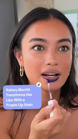 #KelseyMerritt shows how effective a little purple lip stain from #Wonderskin can transform your lip with a natural looking finish to last all day  💜💄 . . . #lipstain #liptint #purplelip #kelseymerrittedits 