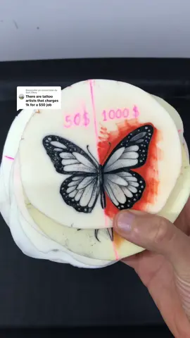 Respondendo a @Sam Ellery  50 vs 1000$ results 😳 #tattoo #tattoochallenge #tattooasmr #tattooviral 