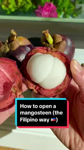 How to open a mangosteen (the Filipino way 🇵🇭) #mangosteen #freshfruit #asiangrocery 