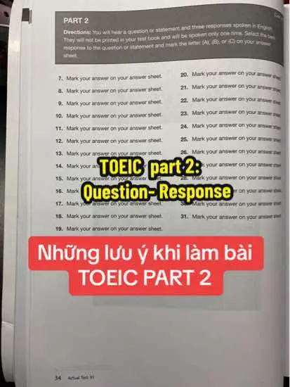 How to handle part 2 (Listening) in Toeic exam?  More tips next videos #englishtips #LearnOnTikTok #Toeic #studytok 