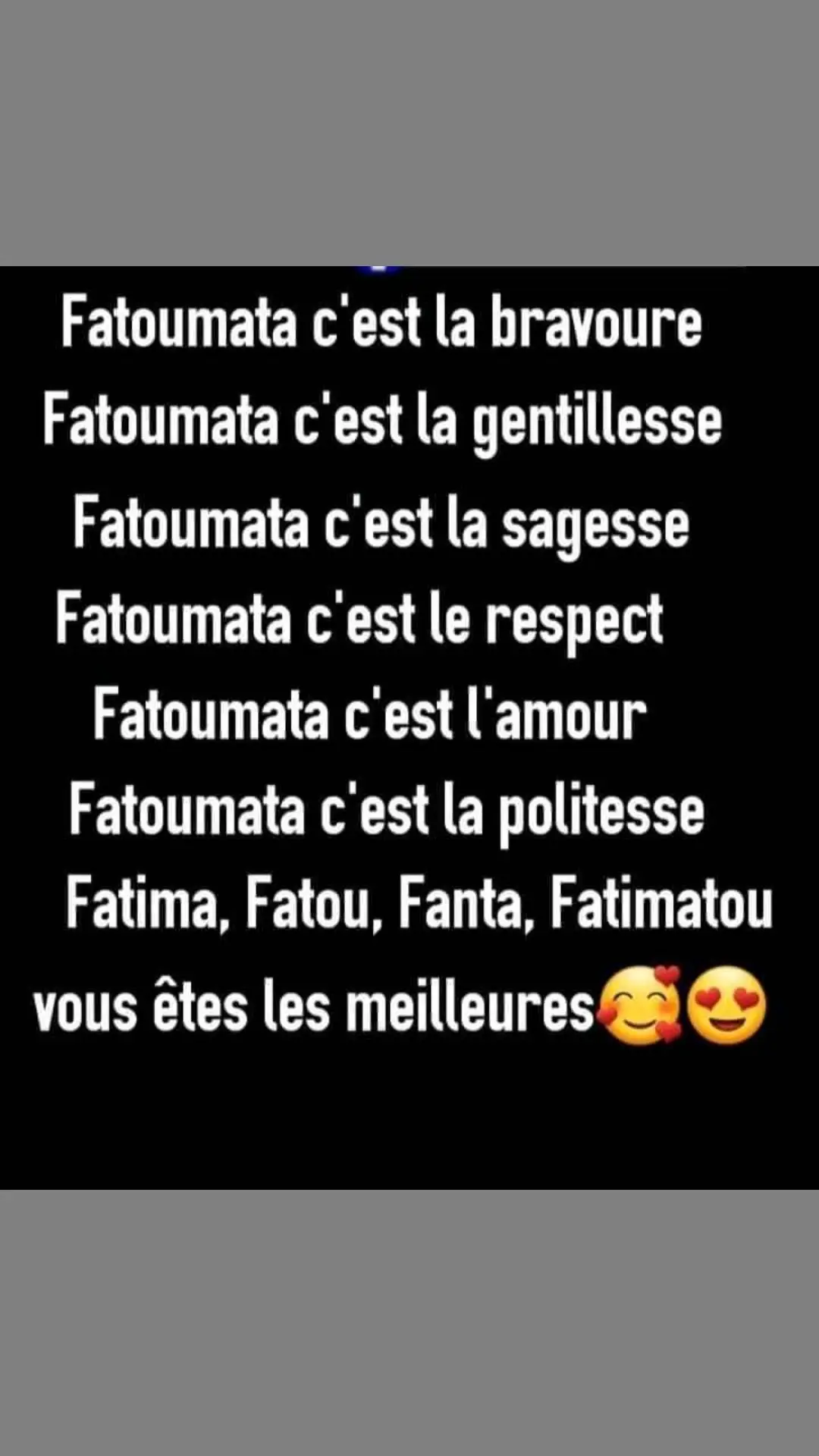 Honneur aux Fatoumata ✌🏿💕#peaceandelove🤝🏿💕 