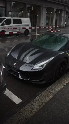 One of the most sexiest specs on a Ferrari 488 Pista. This thing looks insane in the pouring rain 😍⛈️ 📍#ferrari #ferrari488 #ferrari488pista #488pista #please #viral #pls #fyp #cartok #carspotter #switzerland #supercars 