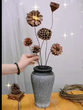 #hermosas #flores con #piñas #de #pino #ideas_creativas_para_ti 