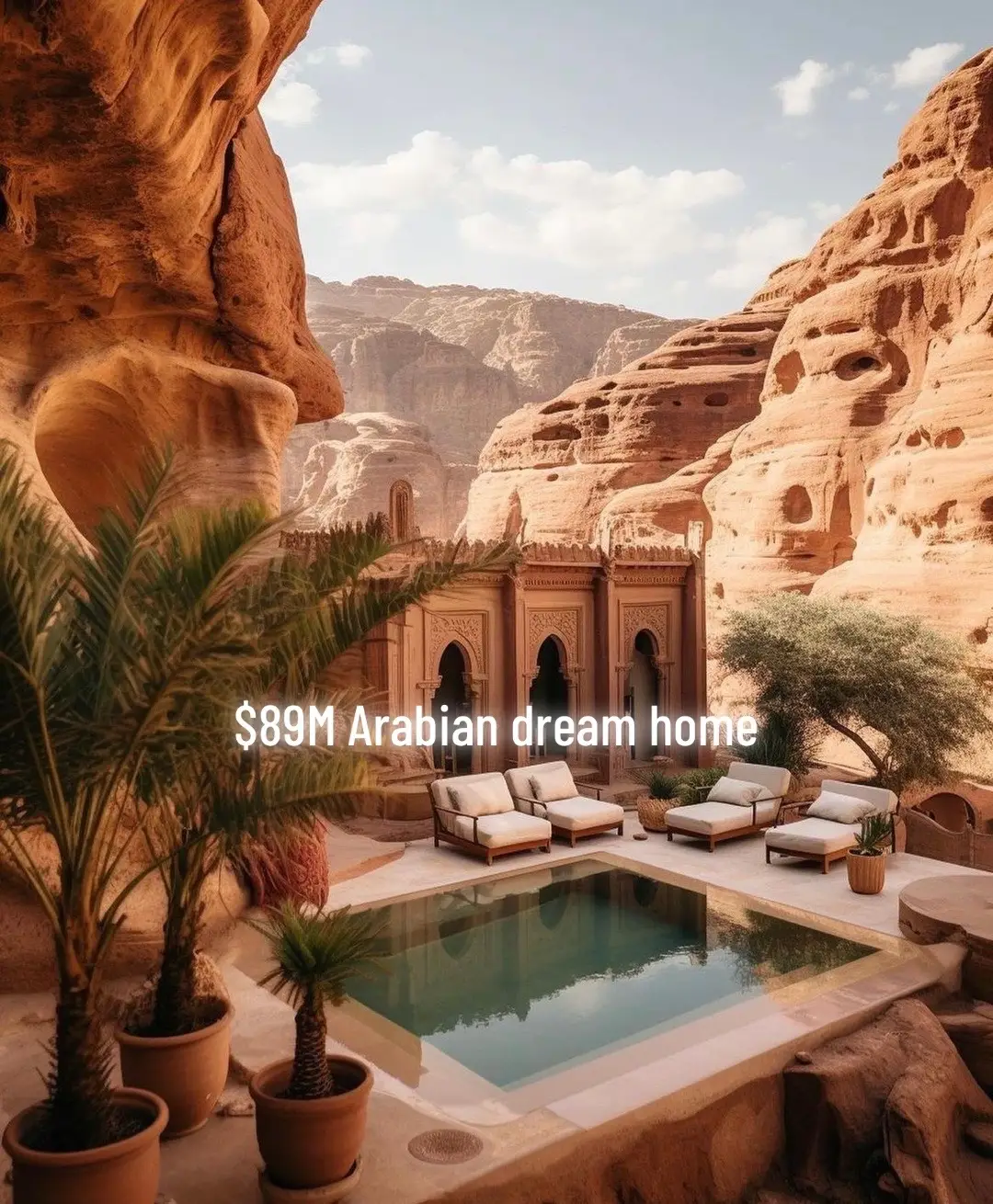 This Arabian mansion is the perfect combo of ancient history and modern design🔥 #luxury #travel #ancienthistory #desert #ancientruins #history #mansion #modern 