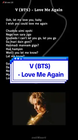 V (BTS) - Love Me Again #Lyrics #easylyrics #army💜 #lovemeagain 