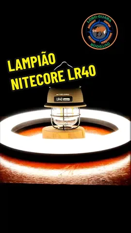 LAMPIÃO NITECORE LR40 O lampião multifuncional para acampamento,recarregável por USB-C, Nitecore LR40 possui 3 fontes de luz e ajuste de brilho contínuo e uma autonomia máxima de 65 horas. Possui ainda uma saída USB-A que pode ser usada como fonte de alimentação para carregar outros dispositivos, por exemplo, smartphones, lanternas de cabeça, etc. #camping #trekking #hikking #fypシ #foryou #f #foryoupage #bushcraft #lanterna #flashlight #nitecore #led 