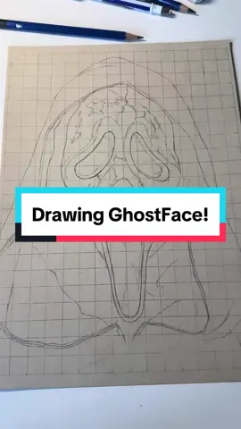 Whats your favourite scary movie? #fyp #foryoupage #artistsoftiktok #arttok #ghostface #scream #screammovie #scream6 #ghostfacefanart #drawing #pencilart 