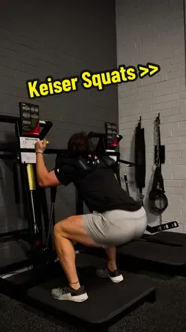 Keiser squats are my favorite squat variation for power development & they feel relativey easy on the joints #squat #legday #workout #gym #athlete #fyp 