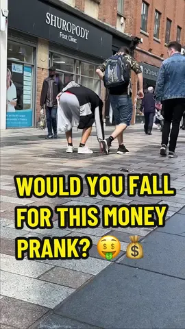 Would you fall for this? 😶💰 We’re out and about in Belfast doing a ‘Social Experiment’ let’s see the reactions!  Ready for your chance to win actual cash? Enter at Tommy French Competitions 🏆 #socialexperiment #moneyprank #fyp #belfast #nitiktok