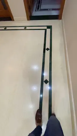 Cream Boticena Marble with 2 inch green patti beautiful design. #jktraders1400 #viral #trending #foryou #work #floor #villa #fyp #modern #jashneazaadi #beautiful 