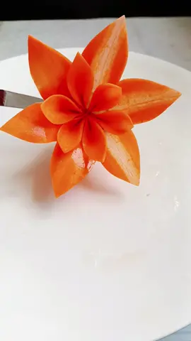Super easy carrot flowers for your plate decoration #Foodie #foodart #food #fyp