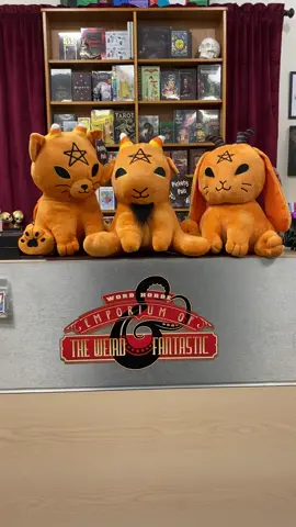 Just in time for Halloween! Pumpkin Spice Pickety Pals have arrived at the Word Horde Emporium. Choose from Lucipurr, Baphy, or Beelzebun. They’re devilishly cute!  #bookstore #flgs #plush #stuffedanimals #cute #evil 