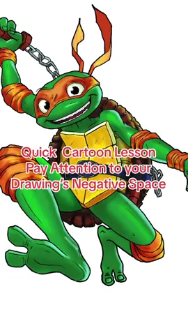 Quick #Cartoon Lesson: Paying Attention to your Drawing’s Negative Space. #TMNT #movie #Howto #Draw #Tips #Animation #youtube #art #LearnOnTikTok #tutorial #Fun #video #share #Drawing 