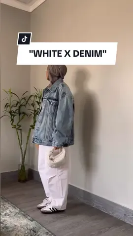 Cant go wrong with an oversized denim jacket⭐️ Jacket: @ZARA  White shirt & Pants: @COS  Bag: bottega Shoes: @adidas samba #OOTD #fyp #outfitideas 