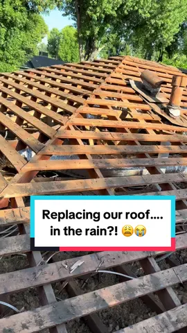 We are replacing our roof, which is long overdue, but we picked the worst timing to do it! #roofing #renovation #leakyroof #howto #homerenovation #firsttimehomeowner #homeowner #LifeOnTikTok #tiktokpartner 