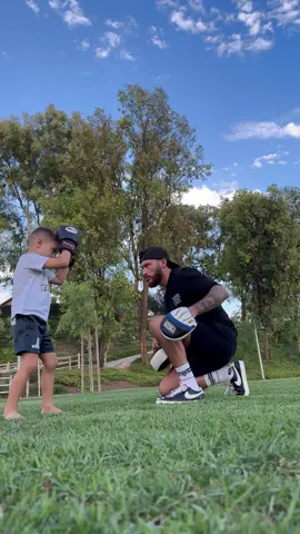 Working with children requires a LOT of patience. Slow things down for them & make sure they understand what they are learning. Here you see Elias calling out his blocks as he defends, this helps him a ton. #muaythai #parenting #martialarts #inthepark #fyp #foryou