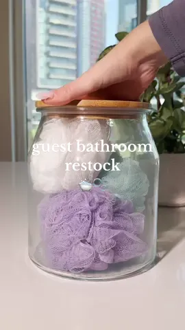 guest bathroom restock 🛁🫧 #restockasmr 