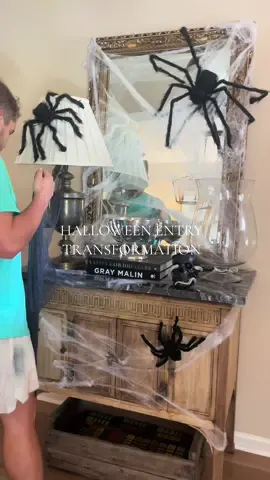 I LOVE how this years Halloween entry turned out 🤩 cant wait to finish the rest of the house!  #halloween2023 #fyp #spookyseason #interiordesign #designer #thrifted #thrifteddecor 
