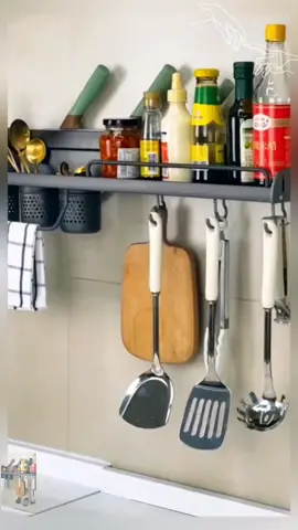 Condiments Organizer Utensils #foryou #philippines #fyp #shopping #tiktok #Home #kitchen #nopunching #wallmount #storagerack #like #❤️ 