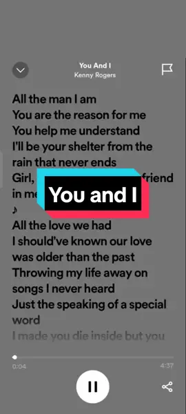 You and I - Kenny Rogers What's Next? #oldsong #videoke #karaoke #FiestaNaSaTikTok #fyp #lyricsvideo #music #fullsong #fypspotted 