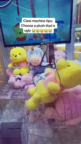 🔥PART2:How to win at claw machine?🔥 1) Choose a plushie that is ugly!!! #clawmachine #clawmachinehack #fyp #foryoupage #arcadegame #sanrio #disney #winniethepooh  #pompompurin #คีบตุ๊กตา #ufoキャッチャー #클로기계 #夹娃娃 #thebubbleteacouple 
