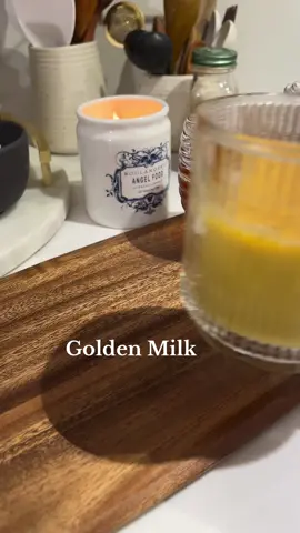 Golden Turmeric Milk 💛 I first heard of golden milk from Dr. Sanjay Gupta.  Health benefits of Golden Turmeric Milk: . Reduces inflammation . Relieves stress . Boosts immune system . Powerful antioxidant  . May help with improving Alzheimer’s disease . May Reduces risk of cancer . Has antibacterial, antiviral & anti fungal properties . Ginger & turmeric help with digestion . May help calm you after a long day ✨follow @jkhealthyliving for more healthy recipes! All you need: . 1 cup unsweetened almond milk (or plant milk of choice) . 1/2 tsp ground turmeric . 1/4 tsp ground ginger . A pinch black pepper .  1 tsp cinnamon  . 1 tsp raw unfiltered  honey (optional)   Place almond milk and all the spices in a small sauce pan except for the raw honey.  Cook in medium heat, stirring frequently, until warm but its not boiling.  Serve and drizzle the raw honey on top.  Enjoy! 💛