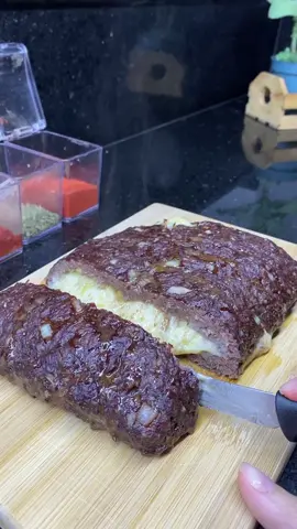 Manta de carne moída recheada, feita no forno 😋❤️