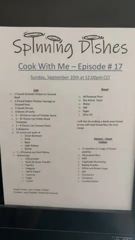Cook With Me! Sunday, September 10th at 12pm CST! #fromscratch #cookwithme #spinningdishes #fyp #chili #soupersunday #itsdelicious 