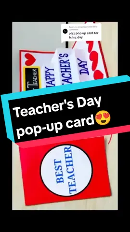 Replying to @angelqueen2630 Teacher's Day pop-up card😍✂️ #mycraft#500k#foryou#fypシ 