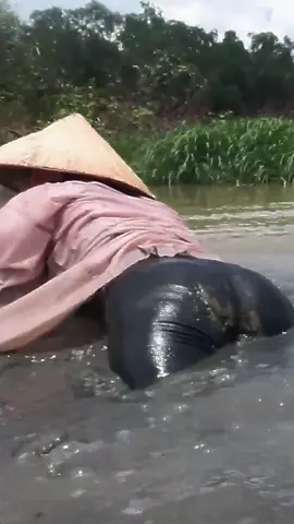 Part 1 - Pretty Girl Catch Fish with Bare Hands #fishing #catchfish #gofishing #fyp #viral #pretty #beauty #hot