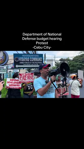 Progressive groups stage a protest  denouncing the attacks against human rights advocates infront of the Visayas Central Command marker in Cebu City on September 7, 2023. The protest coincides the House of Representatives' Department of National Defense budget deliberations. #protest #humanrights #philippinepolitics #philippinegovernment #activists #bbm #marcos #cebu 