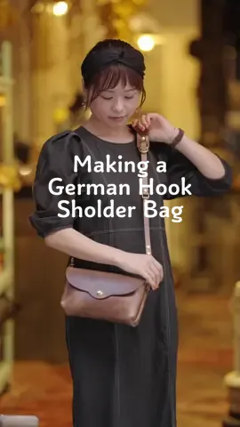 Making a German Hook Sholder Bag #ASMR #leathercraft #handcraft #leatherbag 
