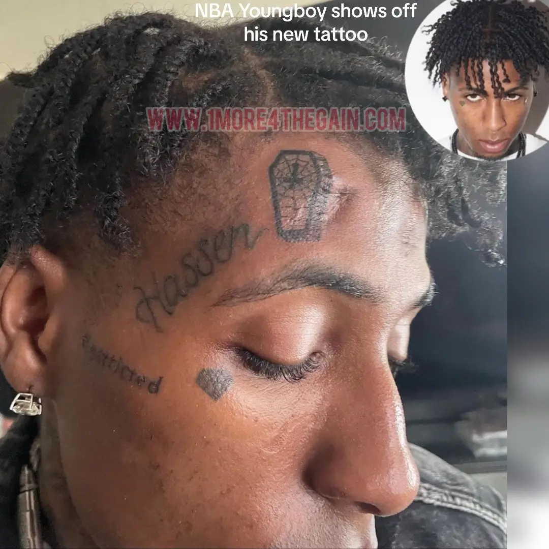 #NBAYoungboy shows off his new tattoo 