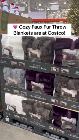💗 Cozy Faux Fur Throw Blankets are at Costco! They’re 60” x 70”, reverse to plush, and come in four colors…plus they’re just SO soft! ☺️ ($17.99) #costco #throwblanket #cozy #blankets 