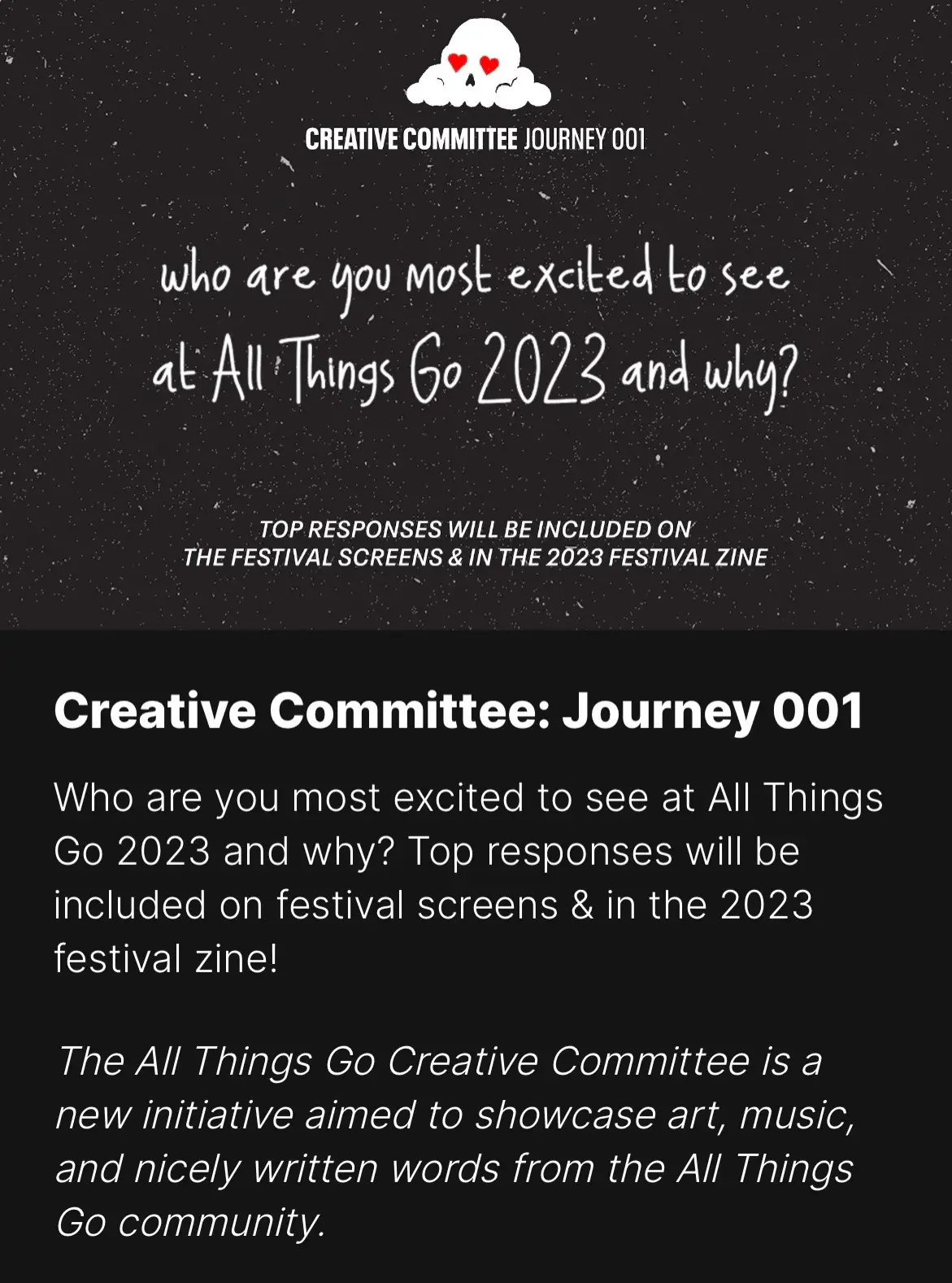 Join Boomfy’s Besties and let us know in the creative commitee who you’re most excited to see and why! Top responses have the chance to be featured on the festival screens! #allthingsgo #boomfysbesties 