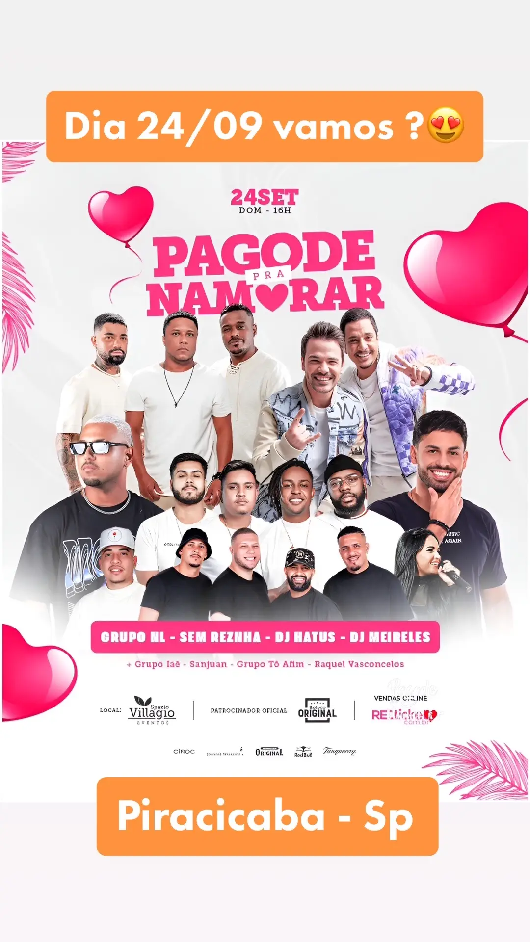 E que tal um evento Pagode Pra Namorar Fest ? Hahahaha vamos ? #piracicaba #pagodepranamorar 