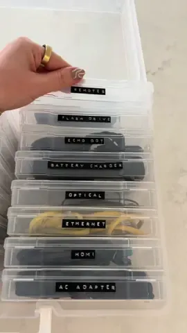 I saw @Effective Spaces do this and its GENIUS! No more digging for cords 🙌🏻 #organizewithme #organizing #cordorganization #organizeit #organizedhome #organizewithme2023 #cord #storage #junkdrawer 