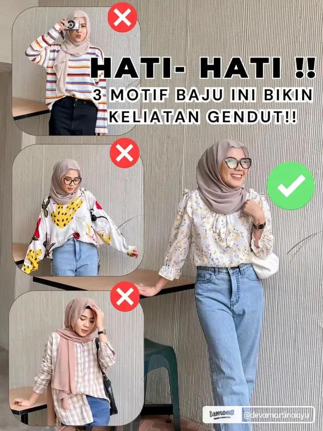 3 motif baju ini bisa bikin kamu keliatan gendut! ib: Devamartinaayu #outfitideas #keliatangemuknya #hatihati #motif 