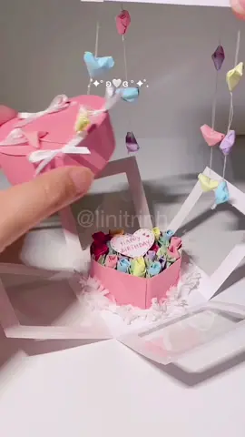 Replying to @silvana🐼 Sweet birthday gift cake box-Part II ₊˚ʚ 🎂💐🤍🩷🩵₊˚✧˙˚⊹#DIY #giftidea #diygiftidea #gift #cutegift #craft #cutegiftidea #creative #paperflower #origami #LearnOnTikTok #papercake #xuhuong 