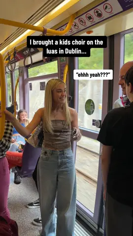 “keep it down there” 😂❤️‍🩹 #stolen #kidschoir #luas #flashmob #leaheart 