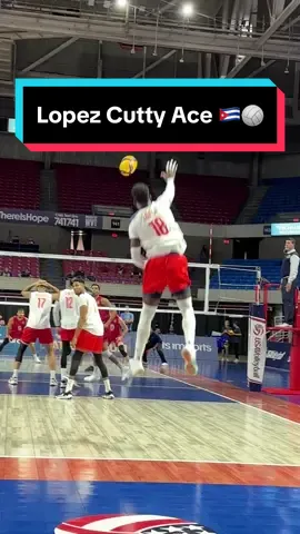 Lopez gets the the cutty tape ace 🇨🇺🏐 Really nice technqiue on how to hit this dangerous serve (the one before also was a cut ace without tape) #volleyballserve #volleyballjumpserve #volleyball 